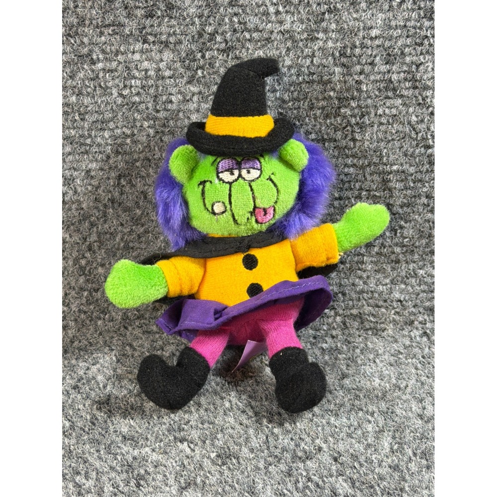 Happy Haunters Witch Plush Commonwealth Green Purple Halloween Mini Toy 6 inch